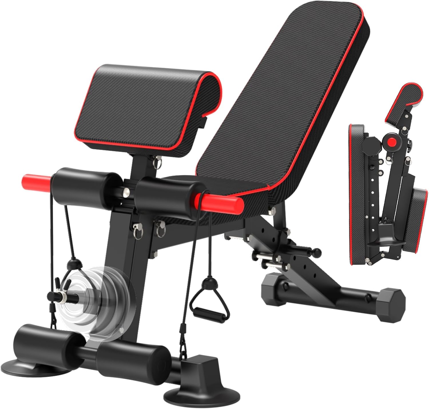 Skiennix Adjustable Weight Bench - Foldable Utility Workout Bench for Home Gym | Supports 600LBS