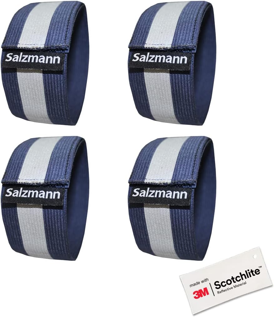 Salzmann Reflective Arm & Leg Bands - 3M Scotchlite Material | Set of 4 for Enhanced Safety