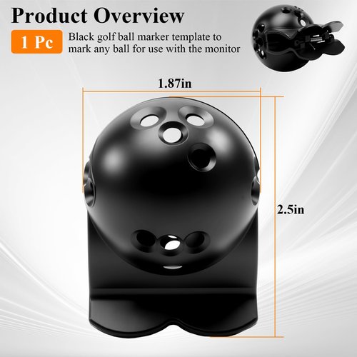 WFCYX 1 Pc Black Golf Ball Marker Template, Compatible with Rapsodo MLM2PRO Mobile Launch Monitor, Golf Ball Alignment and Identification Tool, Lightweight and Portable, Long-Lasting Durability