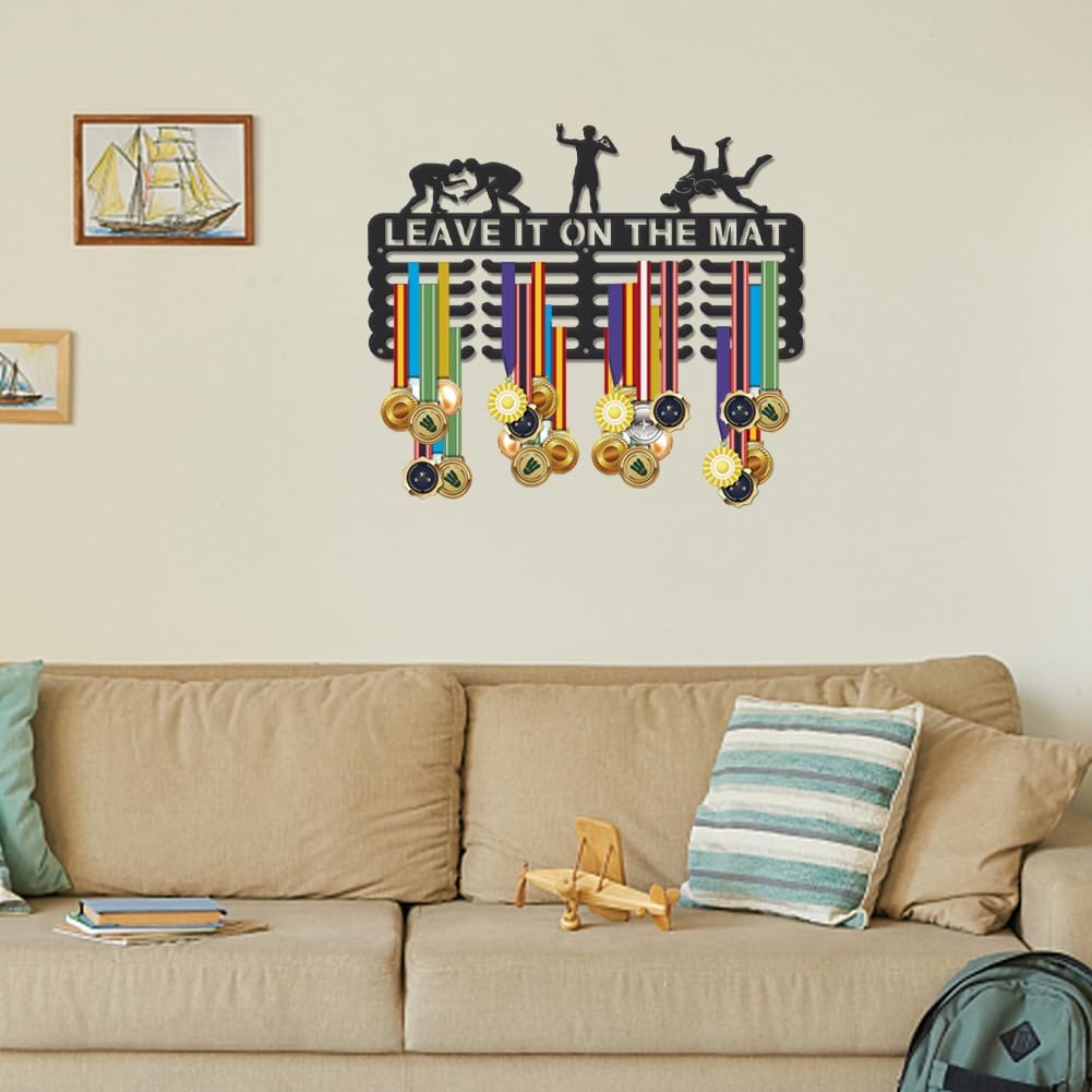 SUPERDANT Sports Medal Hanger Display Medal Holder Award Metal Medal Organizer Ribbon Display Holder Rack Wall Mounted Race Non-Slip Hooks for Athletes Gifts
