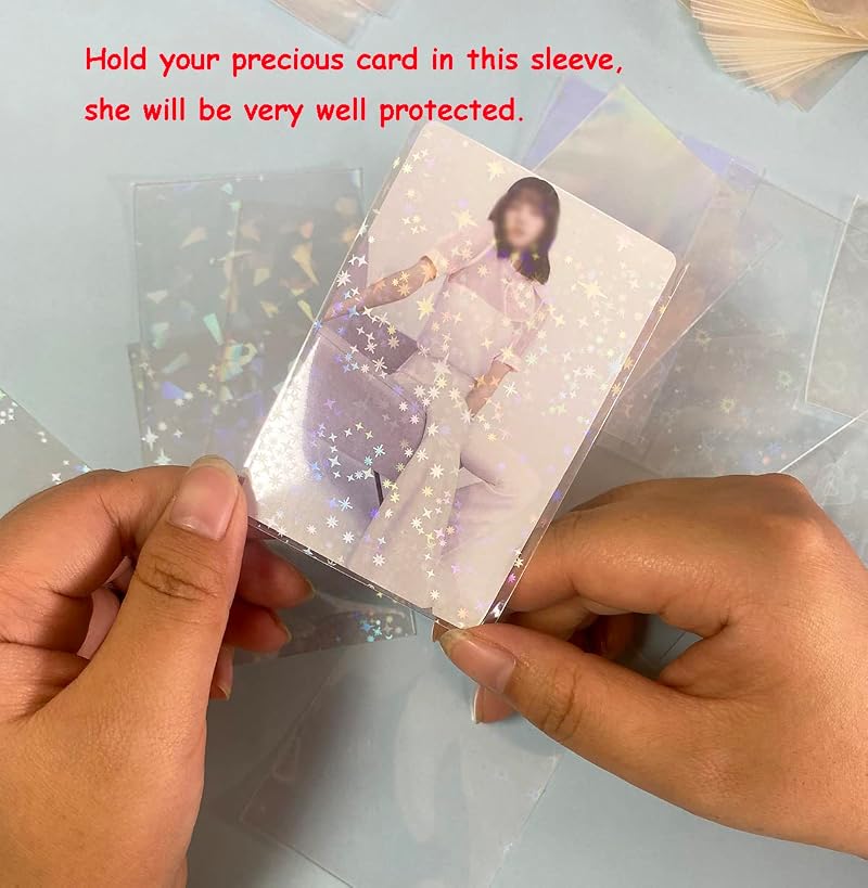 2.4x3.5in 300 Pcs Kpop Photocard Sleeves Laser Holographic Card Protectors