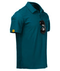 ZITY Mens Polo Shirt Short Sleeve Sports Tactical T-Shirt Athletic Golf Polos Daily Casual Stylish Collared Shirts for Men Dark Teal Blue 3X-Large