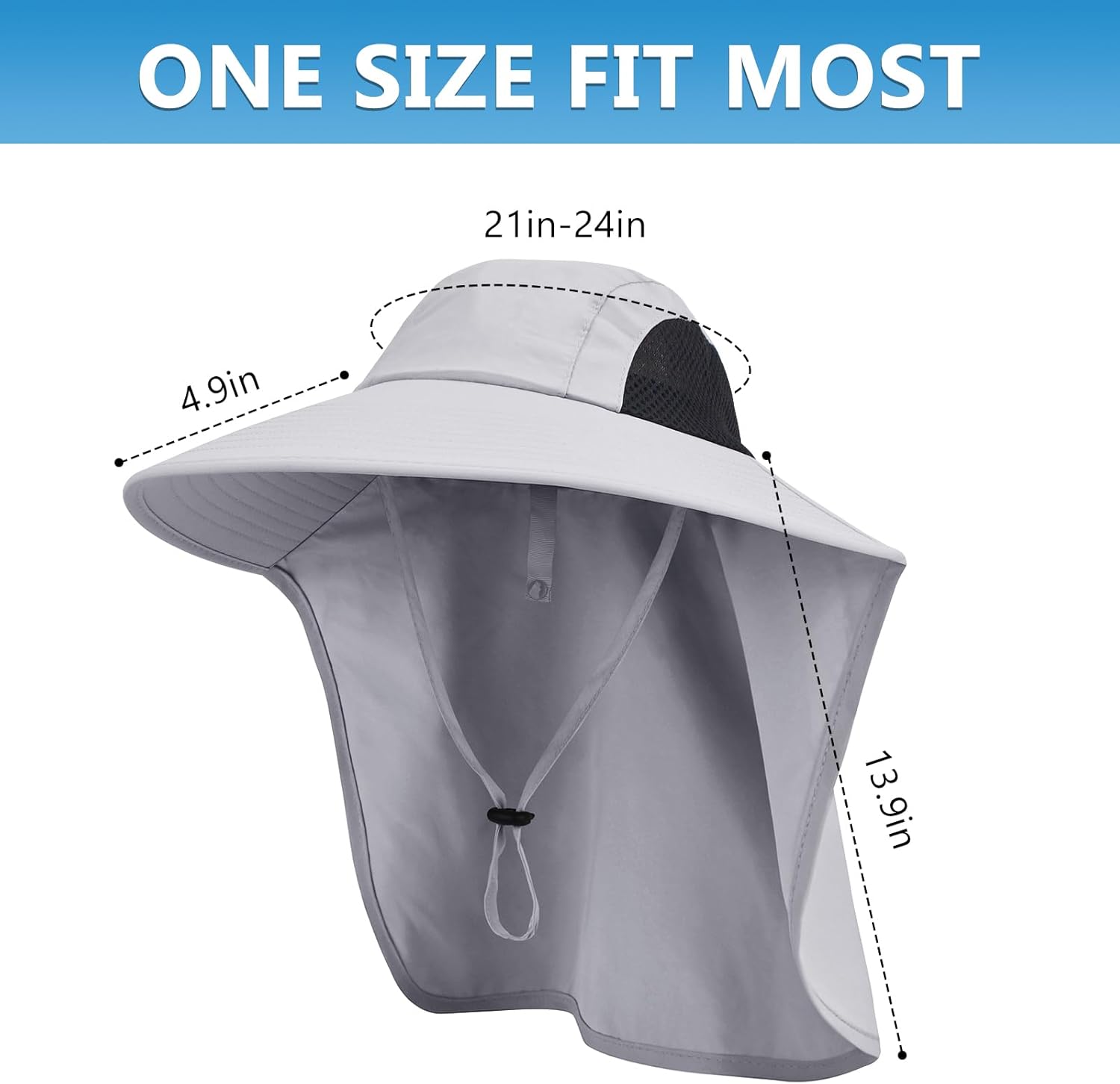 Skiennix Sun Hat - UPF 50+ UV Protection with Neck Flap | Wide Brim Hiking & Fishing Hat for Men & Women
