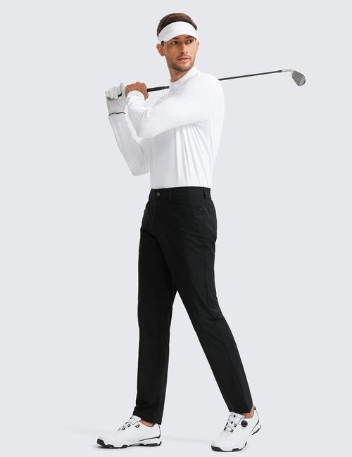 CRZ YOGA Golf Pants for Men - All Day Comfy 5-Pocket Design | Quick Dry Lightweight Stretch Trousers (28"/30"/32"/34")