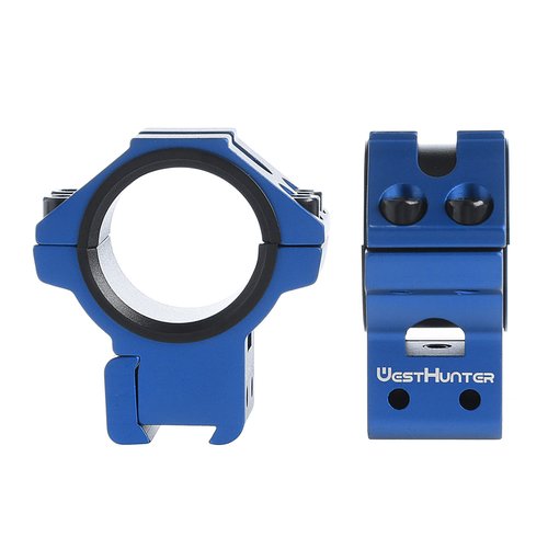 WestHunter Dovetail Scope Rings, 1 in/30 mm Tactical Precision Low Profile Scope Mount | Blue
