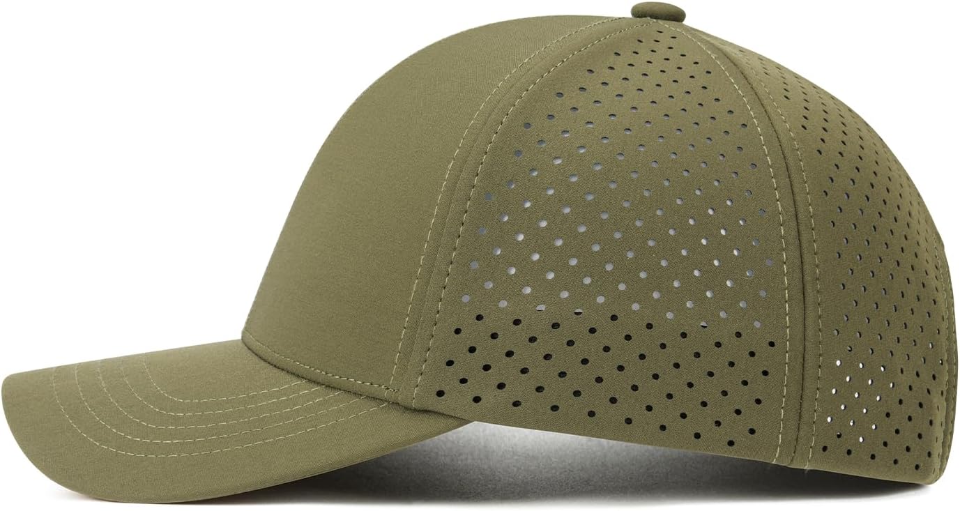 VOBOOM Men's Quick-Dry Baseball Cap - Laser Cut Mesh Design | Curved Brim Snapback Hat