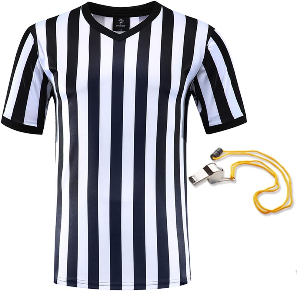 Shinestone Referee Shirt - V-Neck Umpire Jersey for Football & Sports | Perfect Holiday Gift