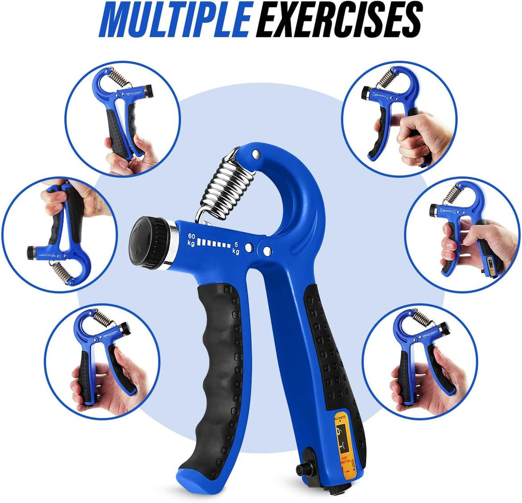 Skiennix Hand Grip Strengthener - Adjustable Resistance 10-130lbs for Muscle Building & Recovery