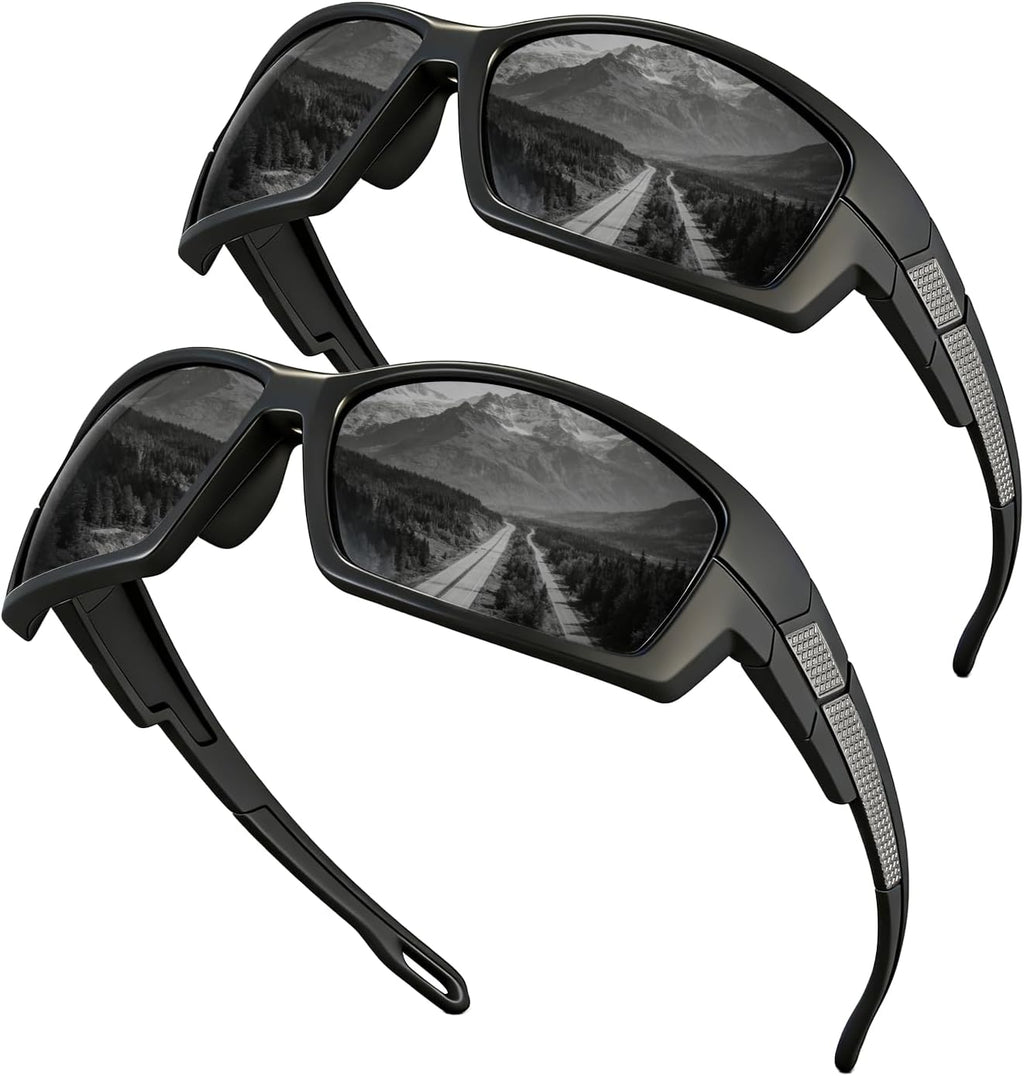 Polarized Sports Sunglasses - UV400 Protection for Men | Wrap-Around Design for Running, Fishing, Cycling