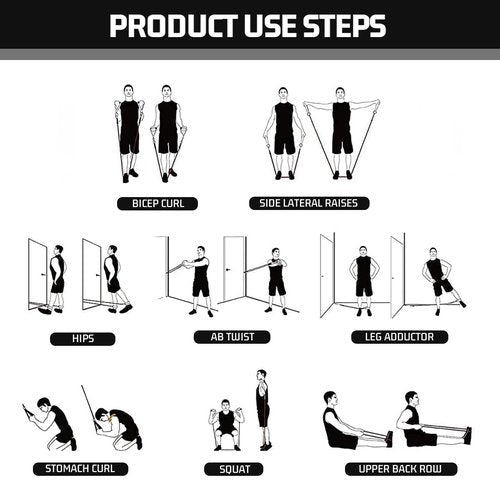 VEICK Resistance Bands, Exercise Bands for Working Out with Handles, Elastic Workout Bands for Men Women, Exercising Bands for Strength Training Equipment at Home Gym