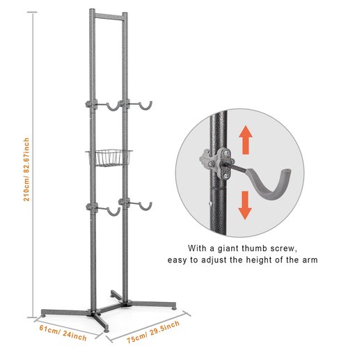 CXWXC 2-/4-Bike Storage Rack with Basket - Bike Rack Garage for Road, Mountain and Hybrid Bike Garage & Home (For 2 bikes)