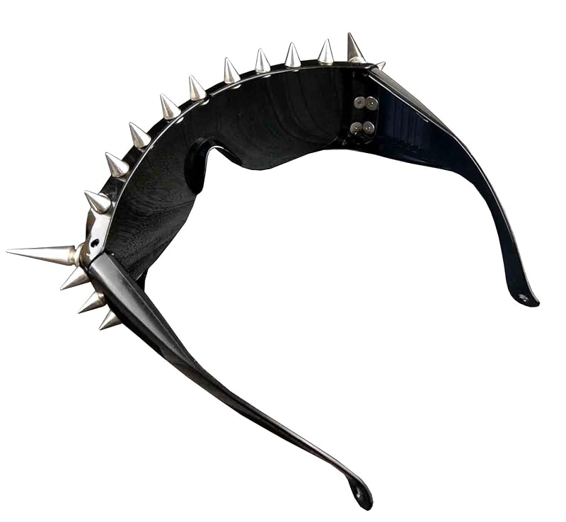 Cool Rock Punk Spike Sunglasses – Metal Studded Moto Biker Glasses, Black