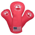 OGECLF 3pcs/Set Red Leather with Embroidery Golf Club Driver Fairway Wood Head Covers 1 3 5 Wood Covers