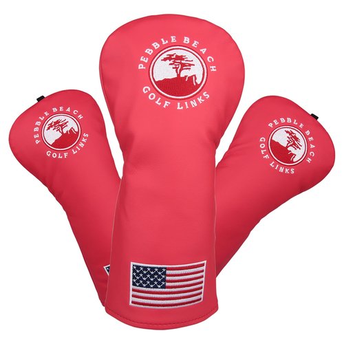 OGECLF 3pcs/Set Red Leather with Embroidery Golf Club Driver Fairway Wood Head Covers 1 3 5 Wood Covers