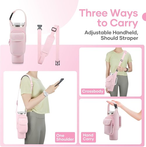 Bufilea Carrier Bag - Insulated Neoprene Crossbody with Phone Holder for Stanley 40/30oz Tumblers