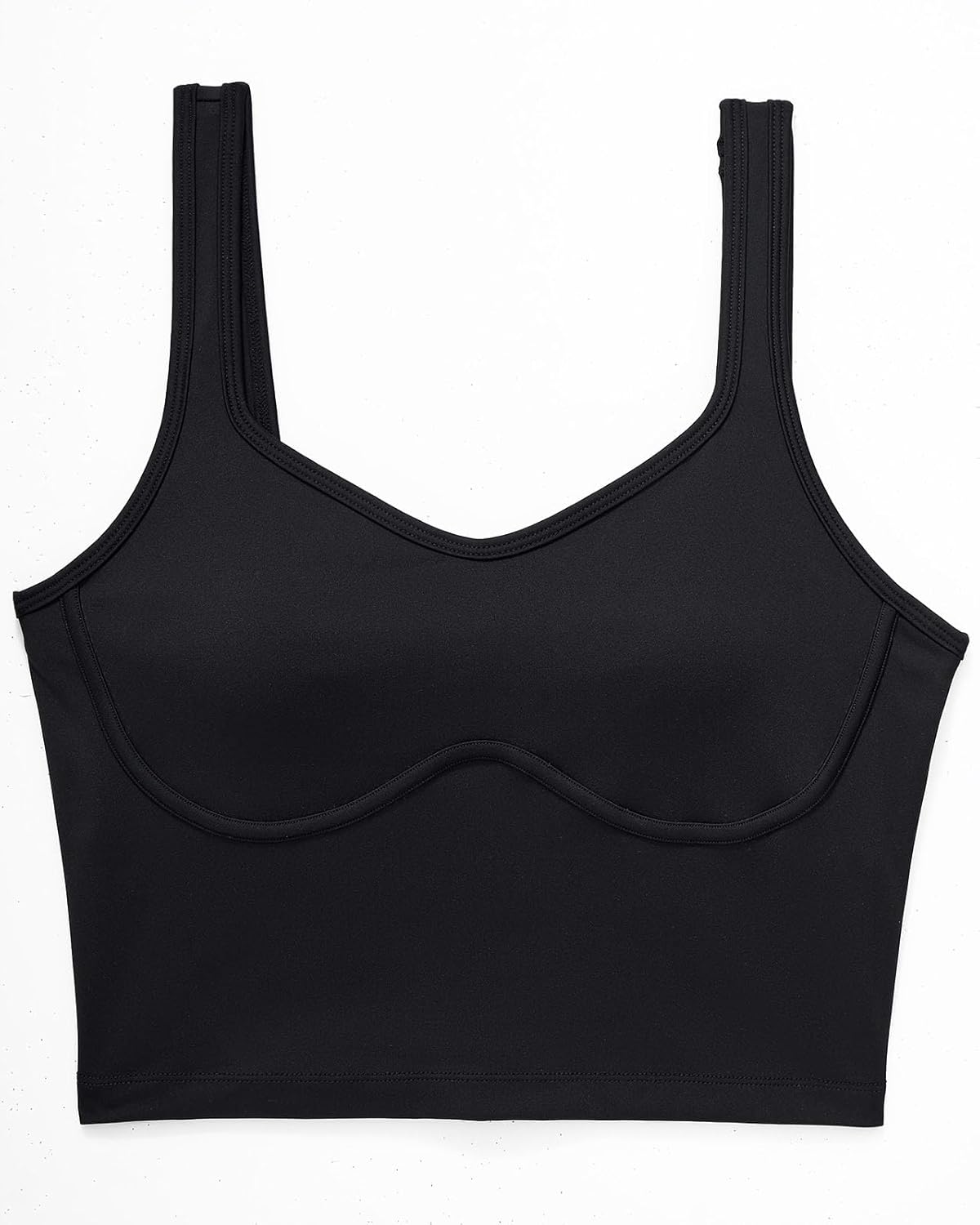 SUUKSESS Sports Bra - Sweetheart Neckline, Padded Comfort | Longline Crop Tank Top for Women