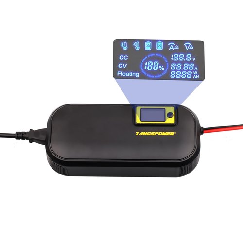 84V 8A Li-ion Battery Smart Charger with Cooling Fan Used for 20S 72V 1000W Motor 72 Volt Lithium Battery Charger Jumper Cables with Alligator Clips