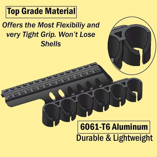 GOTICAL | Combo of Shell Holder & Sight - Remington 870 and 870 Series/TAC-14/1100 Series Shotguns12 Ga 6 Capacity Shotgun Shell Holder