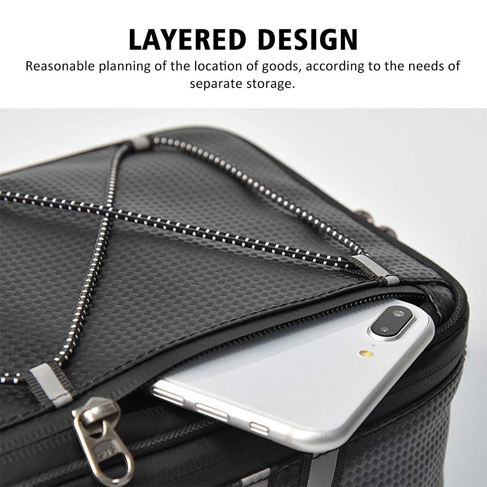 Tookie 8L Rear Carrier Luggage Bike Bag, Waterproof PU Leather Bicycle Rear Seat Cargo Bag Luggage Bike Bag Bicycle Saddle Bag with Rain Cover, Easy to Install