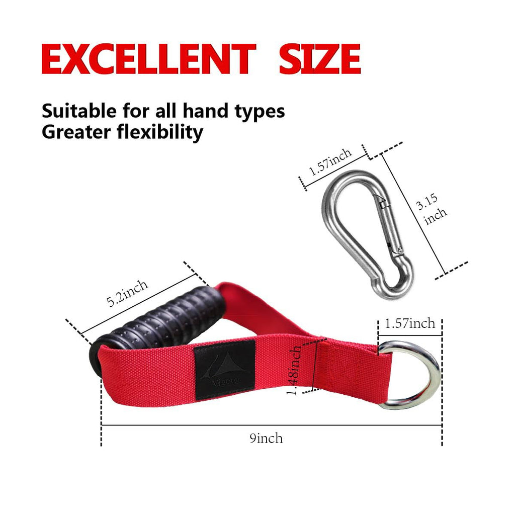 Vigoog Heavy Duty Gym Workout Handle Attachments - Powerful, Comfortable & Anti-Slip Rubber Exercise Grips for Cable Machines, Pulley Systems and Other Fitness Equipments