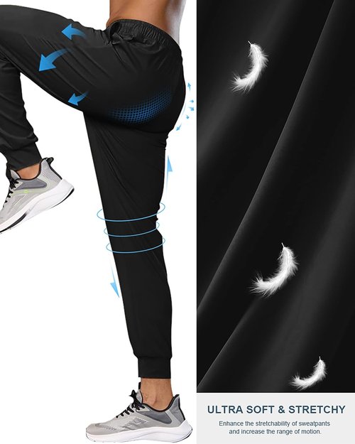 Alimens & Gentle Men's Joggers - Lightweight Lounge Pants with Pockets | Casual Athletic Sweatpants