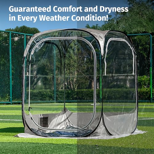 Beige 5x5 FT Pop Up Bubble Tent for Weather Protection - Sun & Rain Shelter