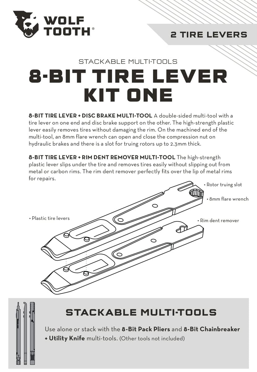 Wolf Tooth 8-Bit Tire Lever Kit One