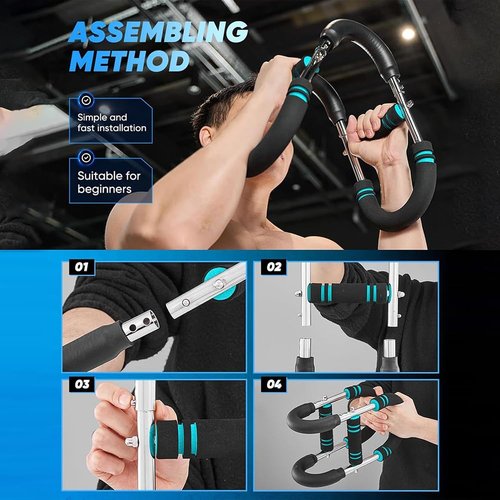 60-100LB Adjustable Portable Chest & Arm Exerciser - Full Body Strength Trainer with Detachable Design, Ergonomic Grip & Multi-Level Resistance for Home/Gym/Travel