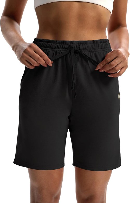 LUCKYCATCUS Women's Bermuda Shorts - Comfortable Jersey Workout Shorts with Pockets | Athletic Fit