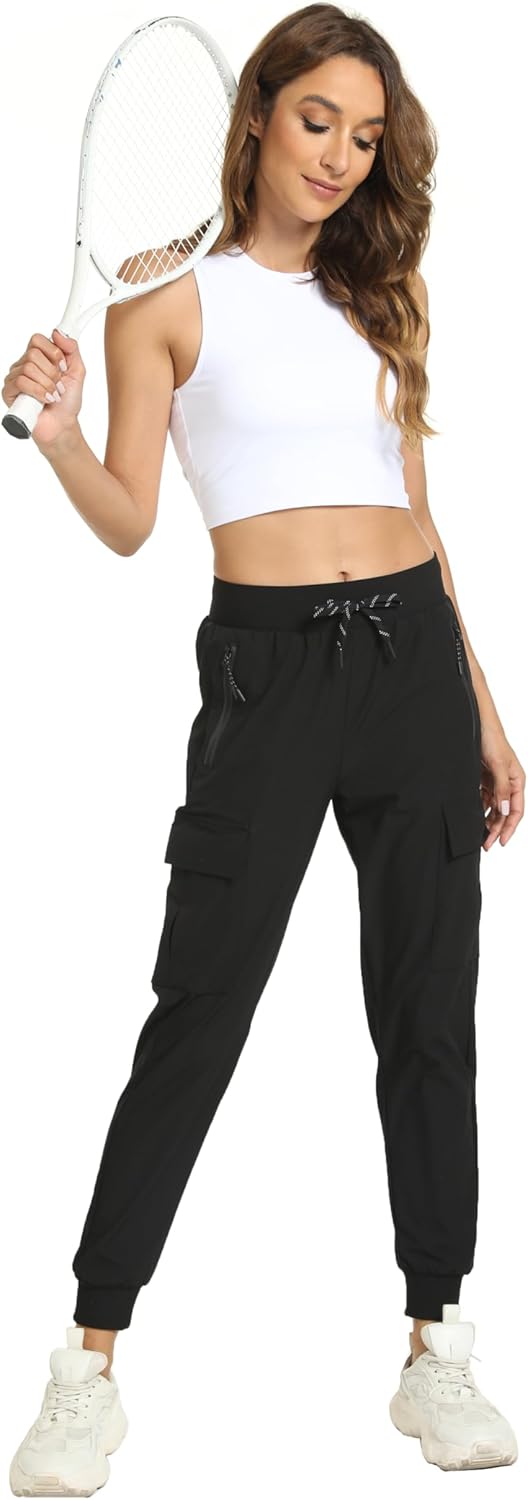 Skiennix Women's Joggers - Lightweight Quick-Dry Cargo Pants for Hiking & Running | Athletic Casual Wear