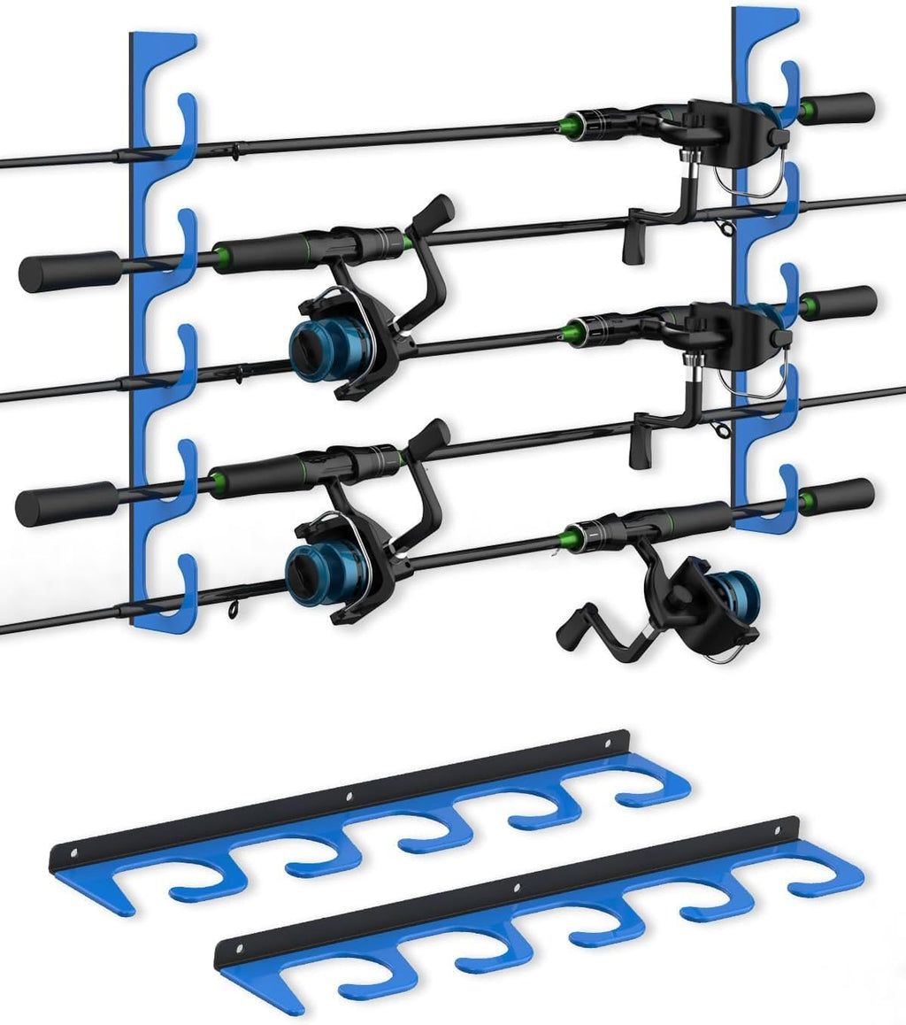 Skiennix Fishing Rod Holders - 5-Position Wall & Garage Ceiling Storage Rack for Most Rods