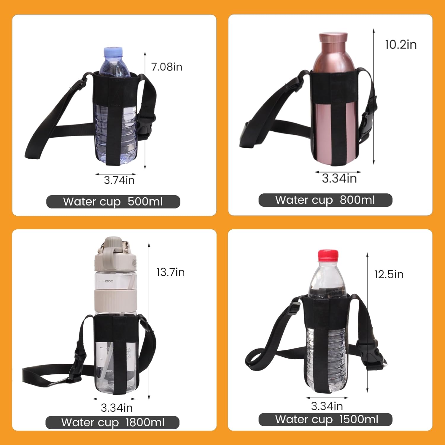 Skiennix Water Bottle Shoulder Strap - Adjustable Crossbody Design for 12-32oz Bottles