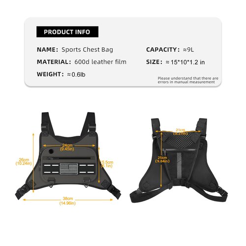 Sports Chest Bag For Men Women, Running Vest Bag With Built,Phone Holder For Workouts&Ski&Cycling&Hiking,Motorcycle Accessories