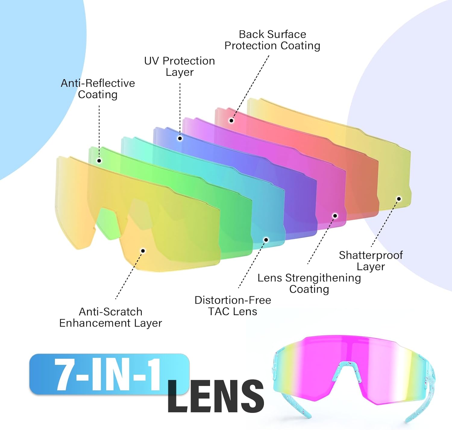 Skiennix Kids Sunglasses - Youth Baseball Glasses for Ages 6-14 | UV Protection Goggles