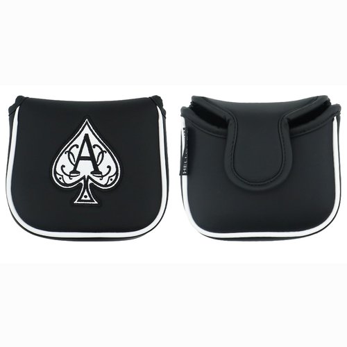 Kimpengofu Golf Club Poker Ace Mallet Putter and Blade Putter Cover Magnetic Closure Synthetic PU Leather Protector Headcovers (Black Square Mallet Putter)