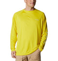 Columbia Men's Terminal Tackle Long Sleeve Fishing Shirt, Laser Lemon/Cool Grey Logo, X-Large