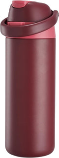 Fijinhom 18 oz Insulated Stainless Steel Water Bottle - 2-in-1 Straw & Push-Button Lid | Keeps Drinks Cold for 24 Hours, Red