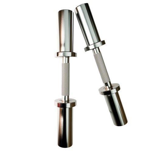 yuhqc Dumbbell Handles with 2 Pairs of collars clips, Olympic Loadable Dumbbell Bars, 16 Inch Dumbbells Bars for Home Gym, Weightlifting, Strength Training, Bodybuilding, Fitness (Chrome)