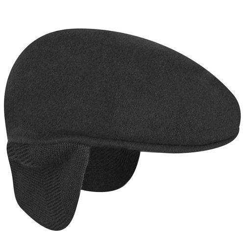Kangol Wool 504 Earflap Hat for Men and Women, Medium, Black