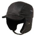 Comhats Aviator Hat Faux Leather Pilot Cap Oversize Adult Men Winter Trapper Hunting Hat 56-66CM (US, Alpha, X-Large, Black)