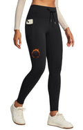 IUGA Women's Fleece Lined Leggings Water Resistant High Waisted Thermal Leggings Winter Pants with Pockets Running Ski Hiking Black
