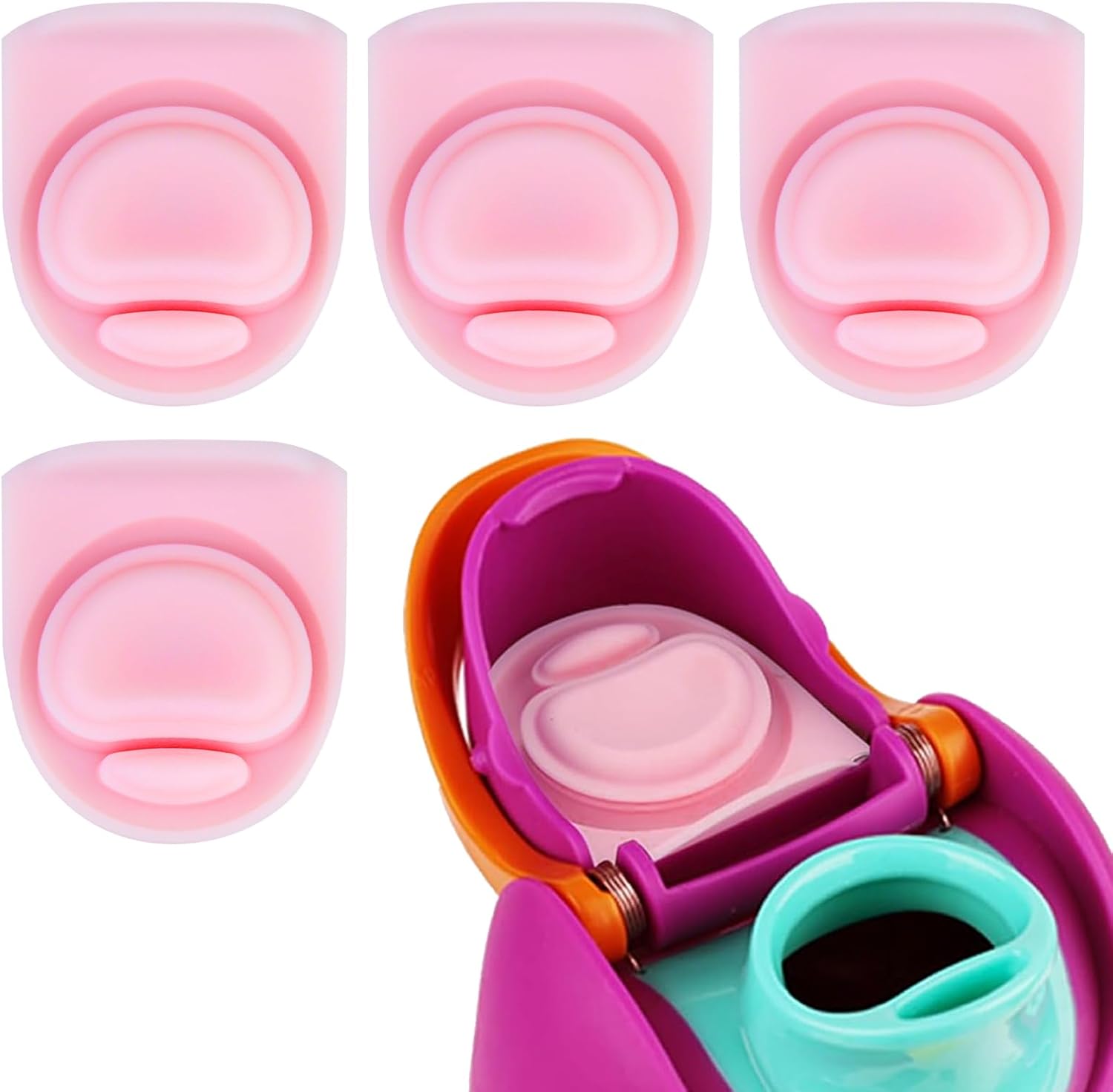 Owala Replacement Stopper Set - 4 Silicone Gaskets for 16/19/24/32/40oz Water Bottles | Pink