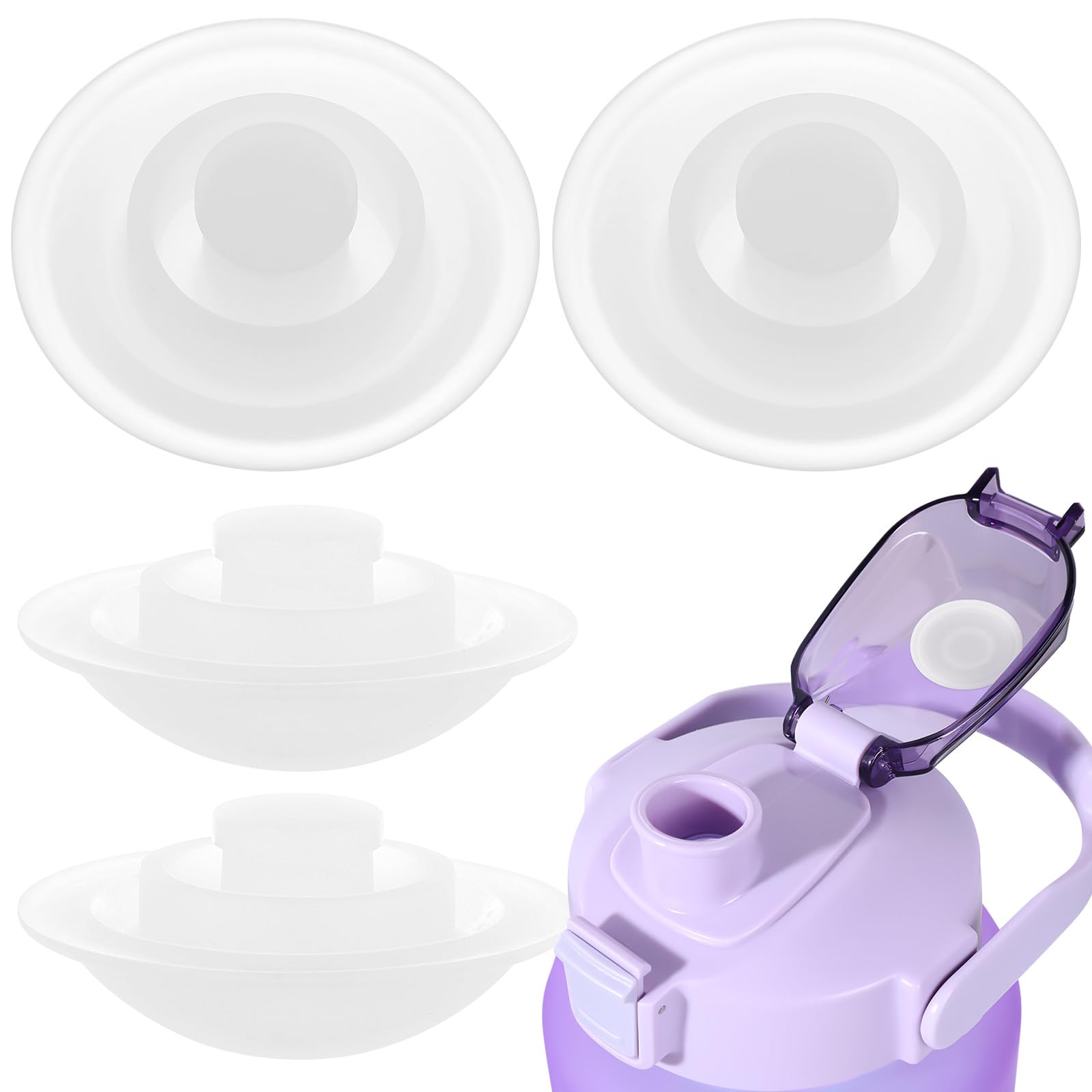 VILLCASE 5pcs Silicone Spill Proof Stoppers for Belly Bottle Accessories Leak Proof Water Cup Caps Stopper Seal Replacement for Sports Water Bottles