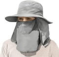 IYEBRAO Mens Outdoor Sun Hat with Face Neck Flap UV Protection Wide Brim Fishing Hat for Hiking Safari Gardening UPF 50+