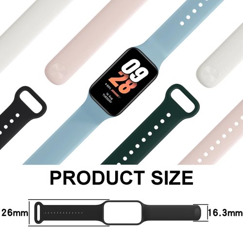 BABEJIA 6 Pack Replacement Bands Compatible with Xiaomi Smart Band 8 Active & Redmi Band 2, Soft TPU Straps, Wristband Breathable, Adjustable, Quick Release