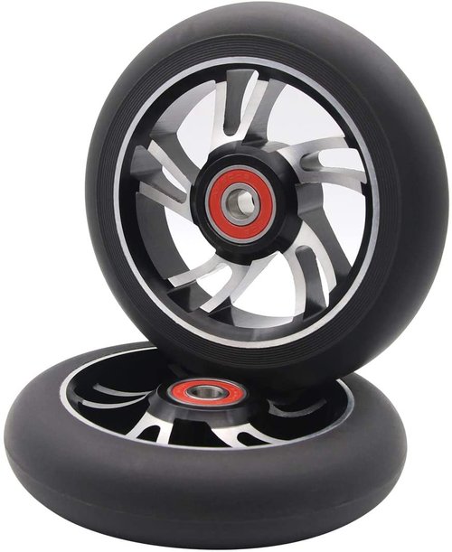 2Pcs 100 mm Pro Stunt Scooter Wheels with Abec 9 Bearings for MGP/Razor/Lucky/Envy/Vokul Pro Scooters Replacement Wheels
