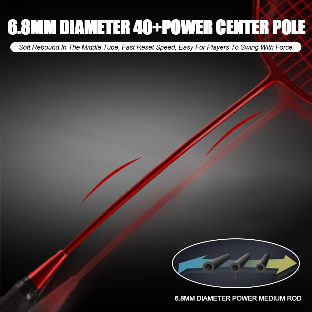 Professional Badminton Racket,Rackets,Ultralight and Durable,Carbon Fiber,Including 2 Badminton Racket,2 Badminton and A Ball Bag,Suitable for Outdoor Activities and Family Outings