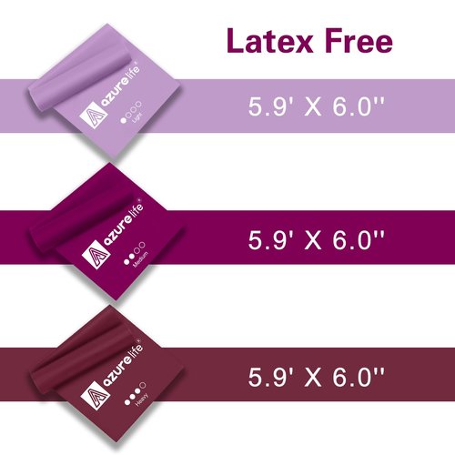 A AZURELIFE Flat Resistance Band Set (3 Pieces Total) Exercise Bands and Premium Durable Stretch Strap with Loops