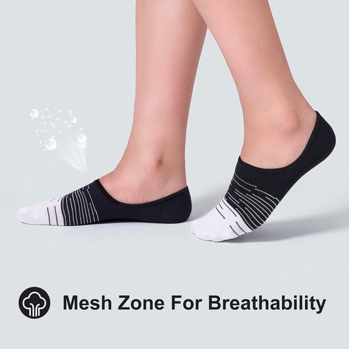 FITRELL No Show Socks for Women - 8 Pack, Non-Slip Design, Sizes 6-9 & 9-11 | Comfortable & Stylish