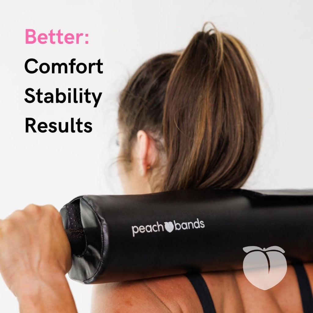Peach Bands Barbell Pad with Secure Straps for Squats and Hip Thrusts